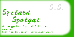 szilard szolgai business card